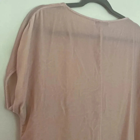 CUT Loose real velvet (silk and rayon) light pink short sleeve short Sz XS - Picture 6 of 8
